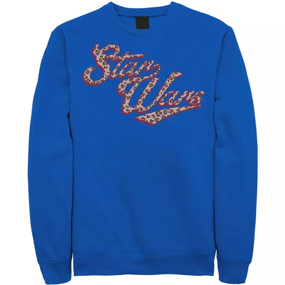 Men's Star Wars Cursive Cheetah Fill Logo Sweatshirt, Size: 3XL, Athletic Grey Product Image