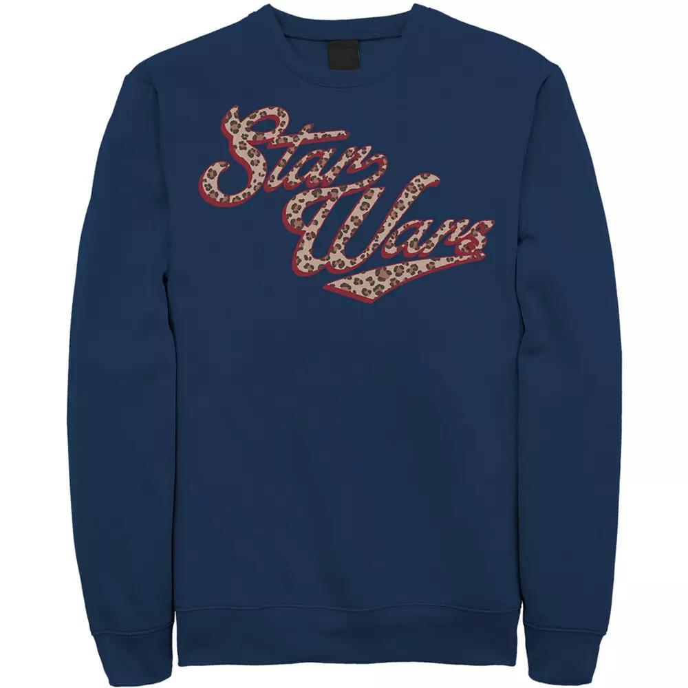 Men's Star Wars Cursive Cheetah Fill Logo Sweatshirt, Size: 3XL, Athletic Grey Product Image
