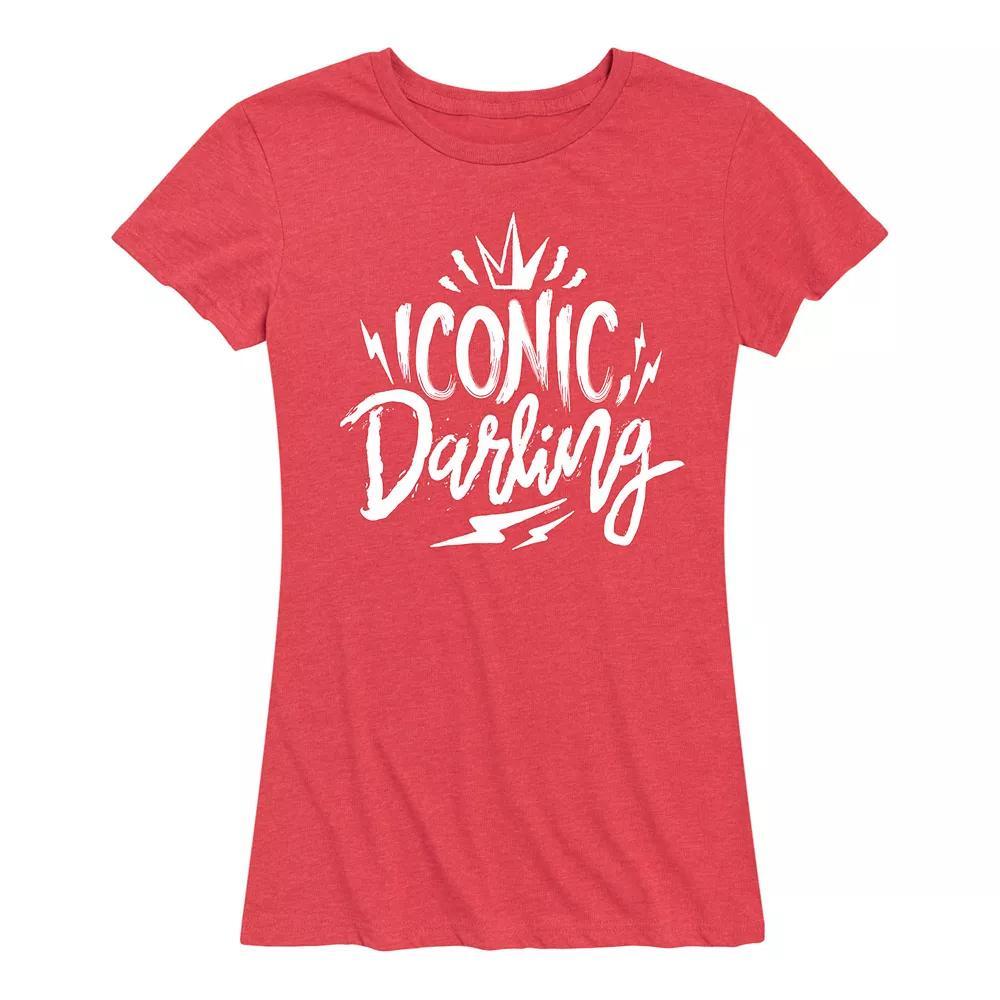 Disneys Cruella Womens Iconic Darling Graphic Tee Grey Red Product Image