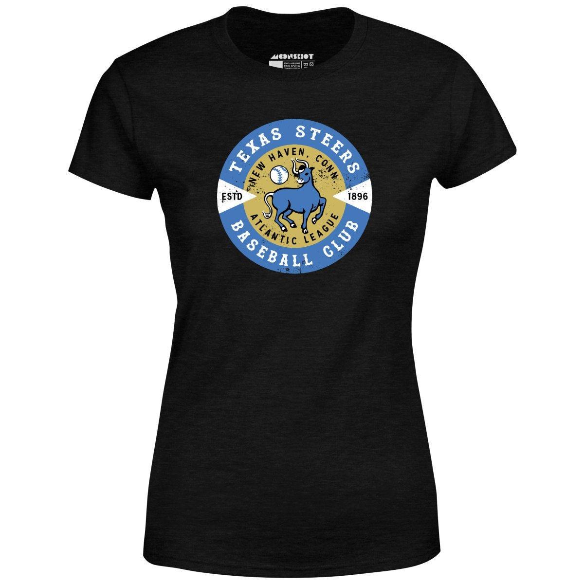 New Haven Texas Steers - Connecticut - Vintage Defunct Baseball Teams - Women's T-Shirt Female Product Image