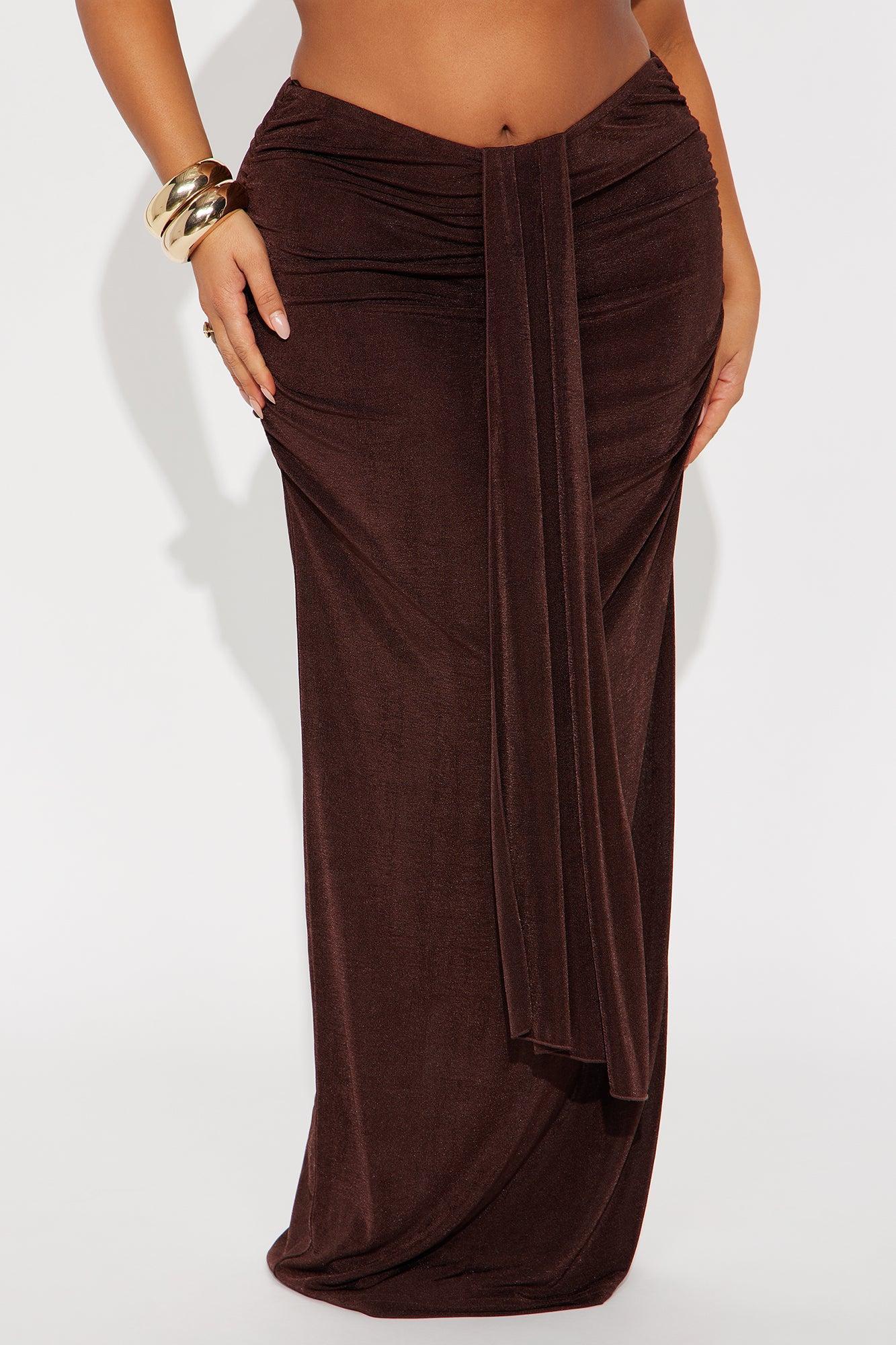 Let's Getaway Slinky Knit Maxi - Chocolate Product Image