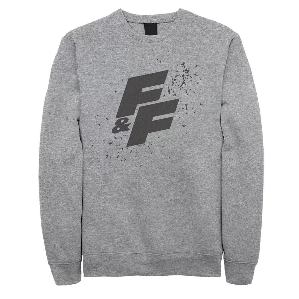 Men's Fast & Furious Paint Splatter Bold Logo Fleece Sweatshirt, Size: Large, Athletic Grey Product Image