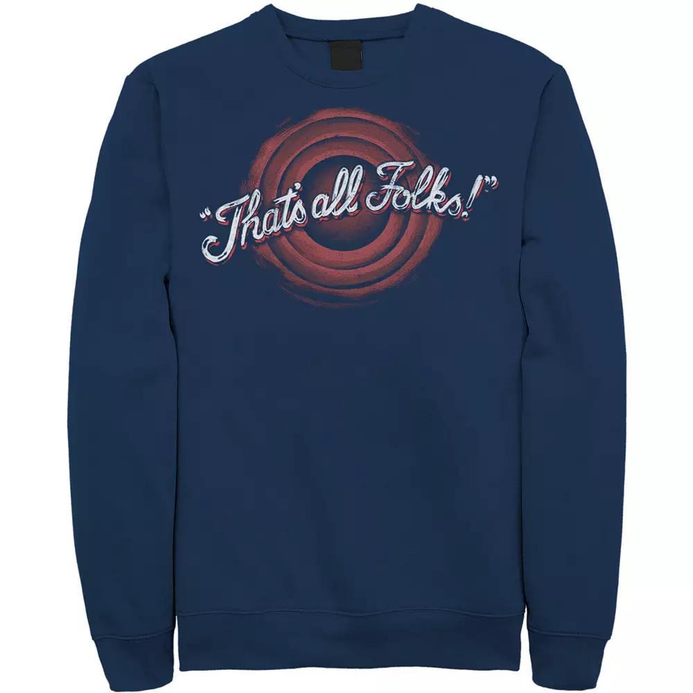 Men's Looney Tunes That's All Folks Sweatshirt, Size: Small, Black Product Image
