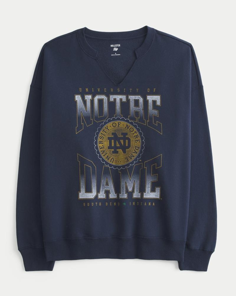 Oversized University of Texas Graphic Notch-Neck Sweatshirt Product Image