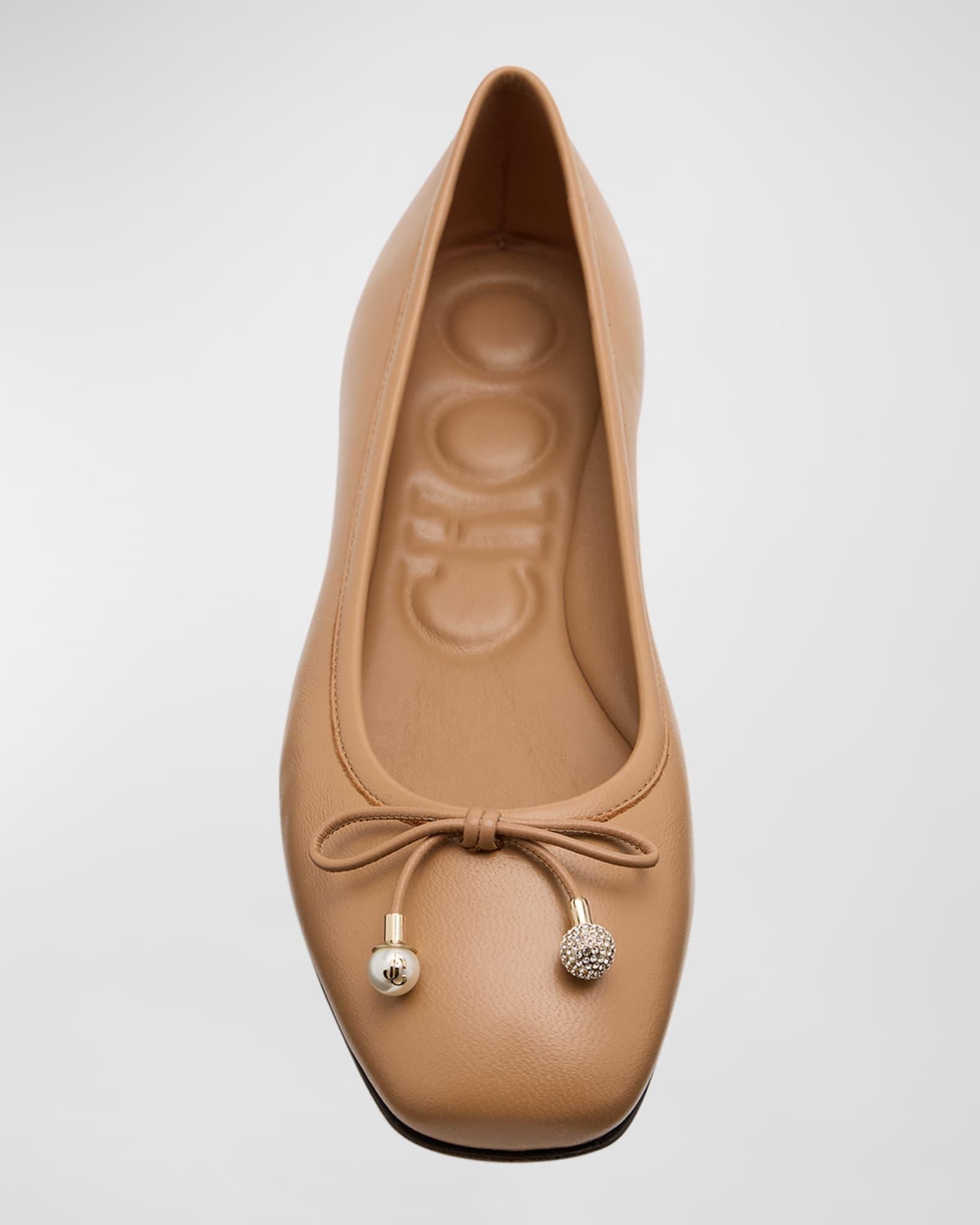 Elme Leather Bow Ballerina Flats Product Image