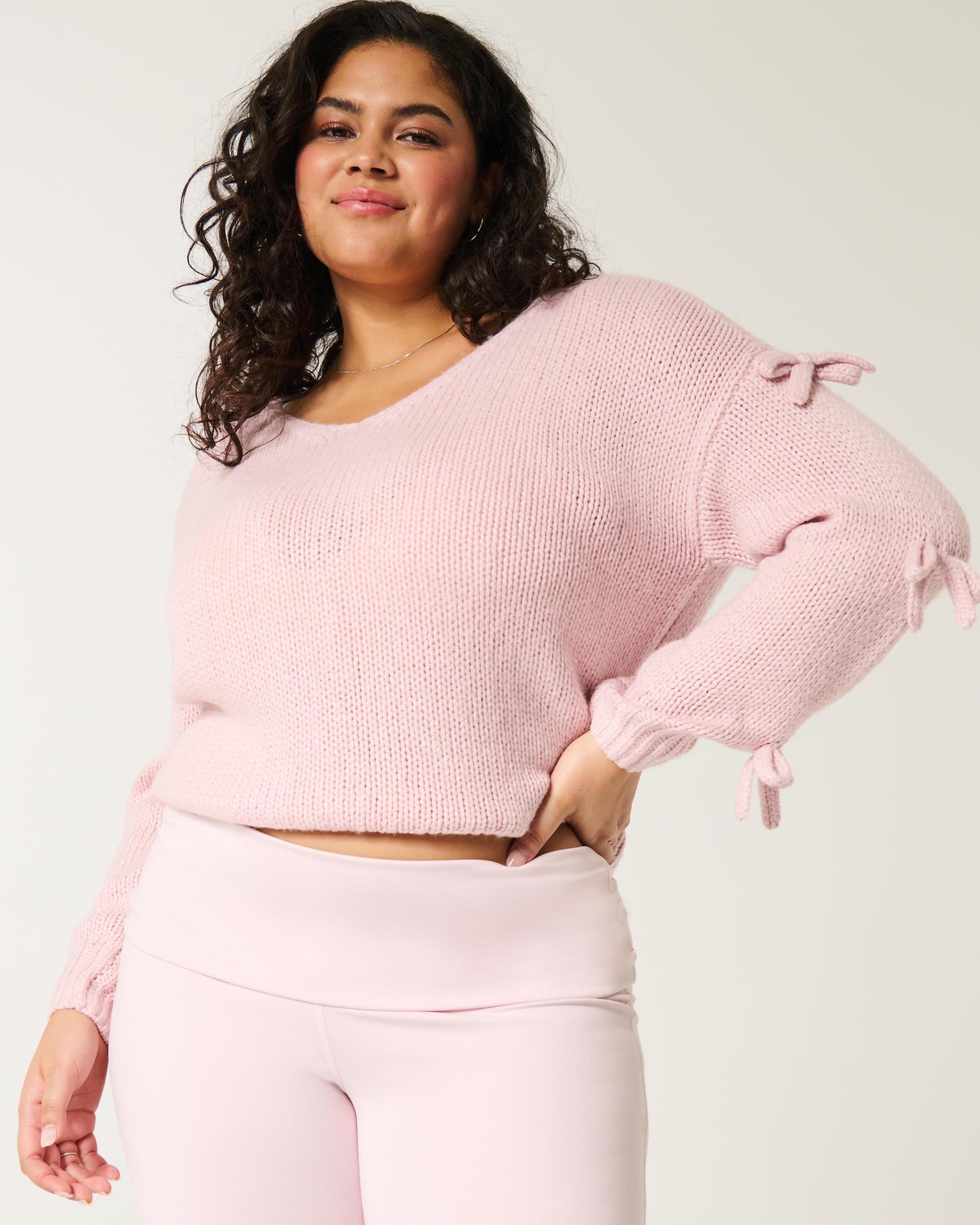 Off-the-Shoulder Bow Applique Sweater Product Image
