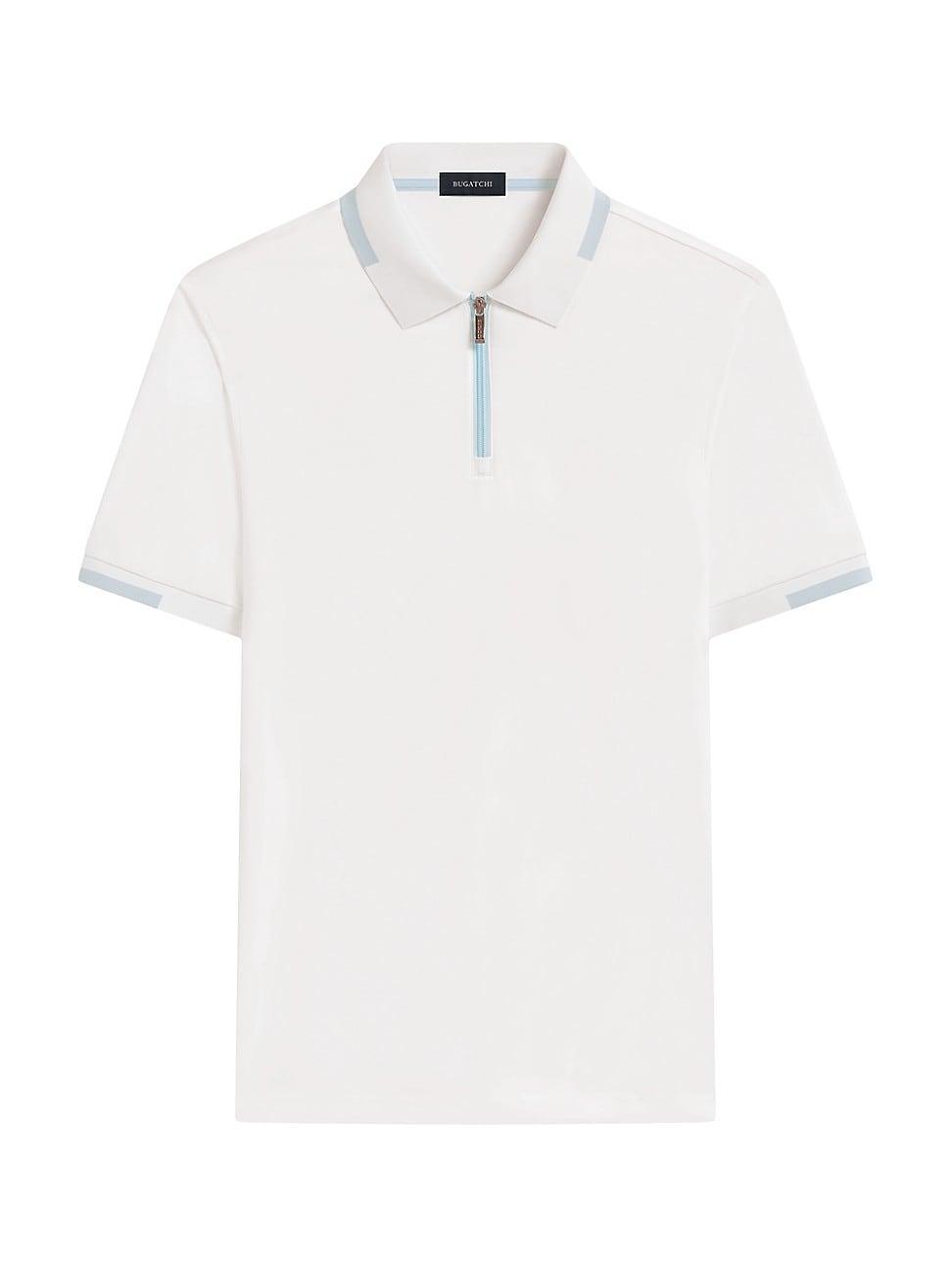 Mens Cotton Quarter-Zip Polo Shirt Product Image
