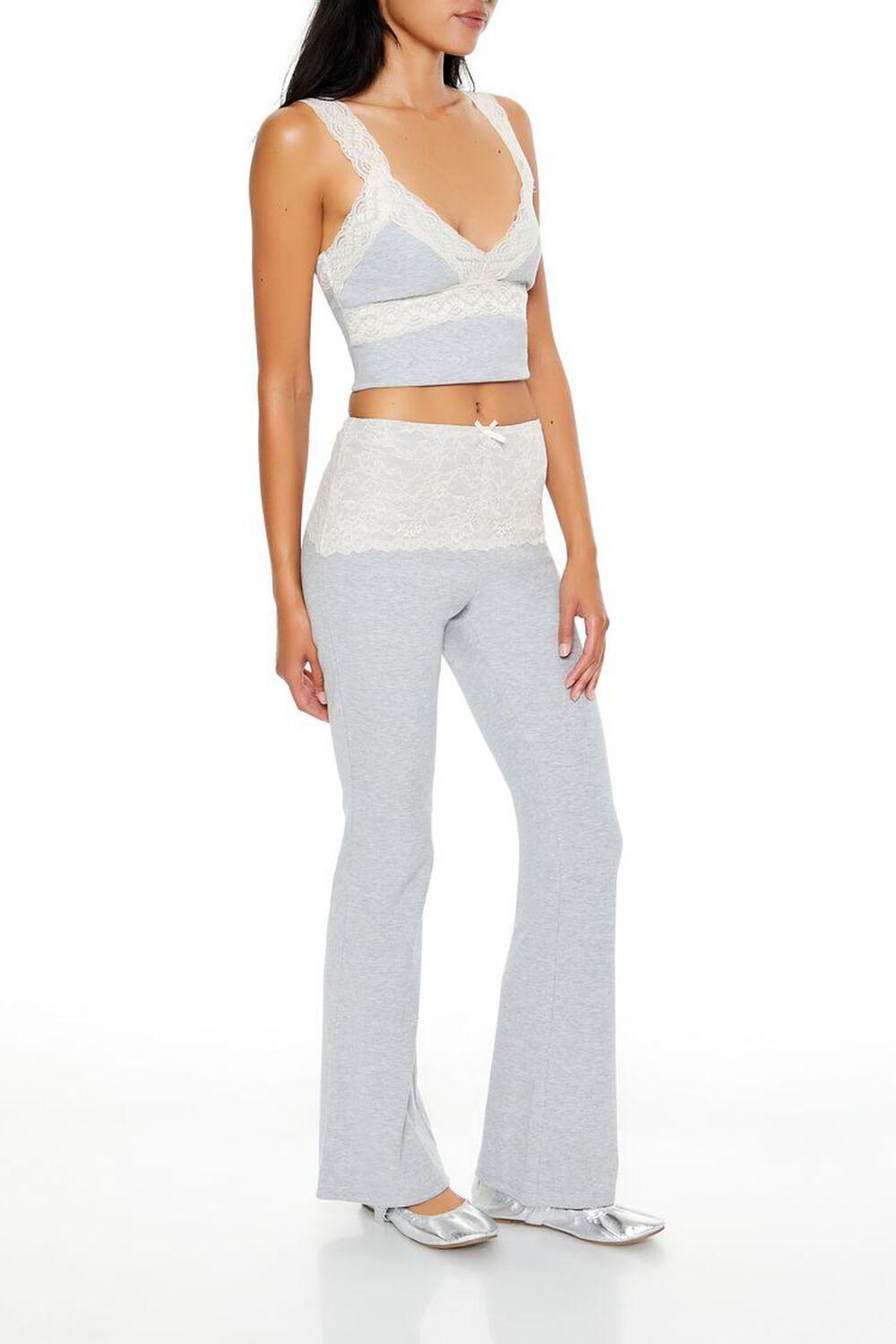 Lace-Trim Flare Pants | Forever 21 Product Image
