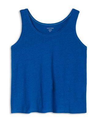 Scoop Neck Linen Tank Top Product Image