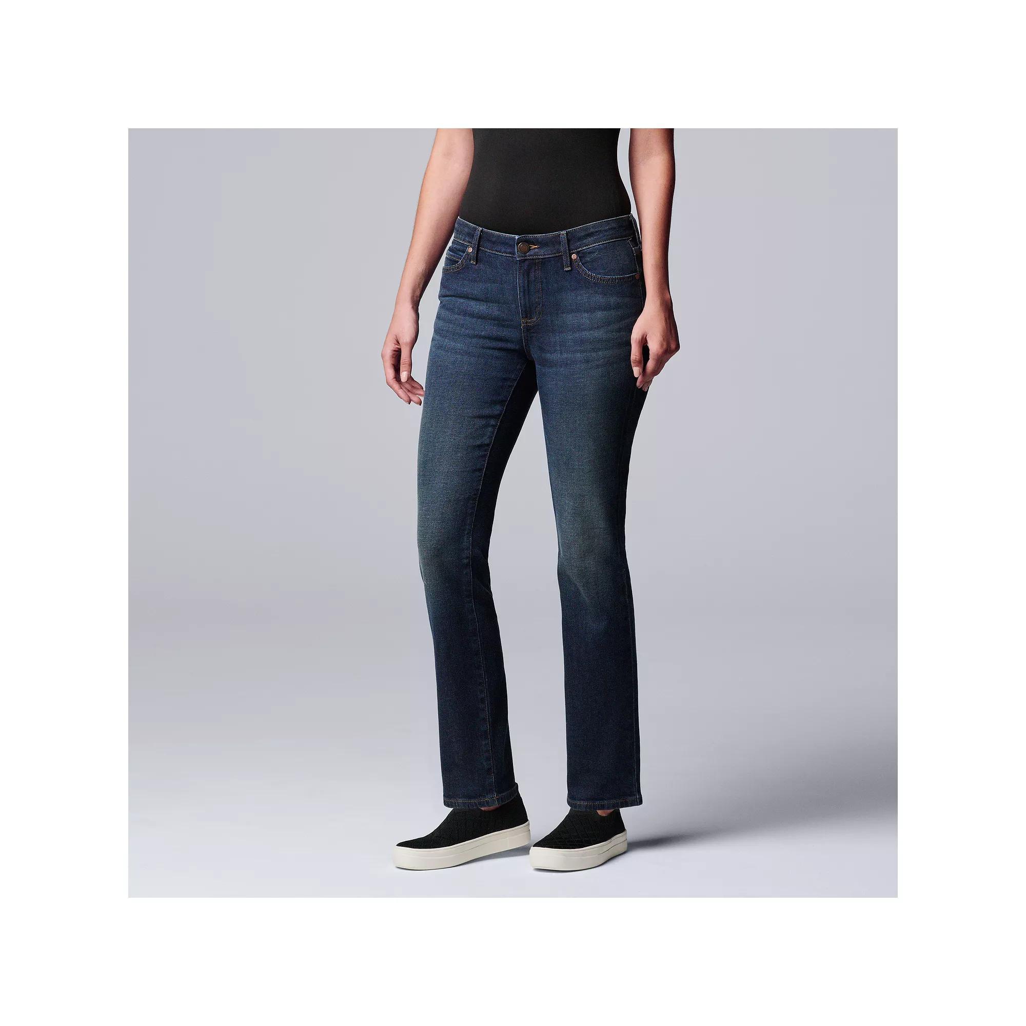 Women's Simply Vera Vera Wang Slim Straight Leg Jeans, Size: 6, Telluride Product Image