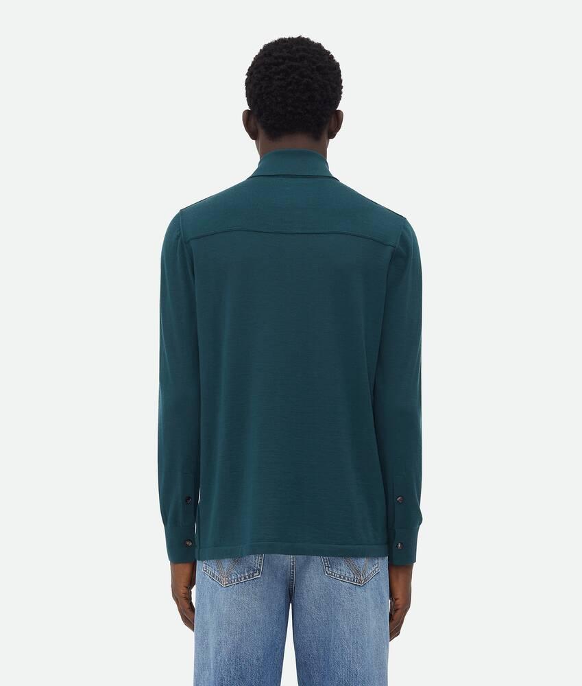 Men's Light Fine Cashmere Shirt in Deep blue Product Image