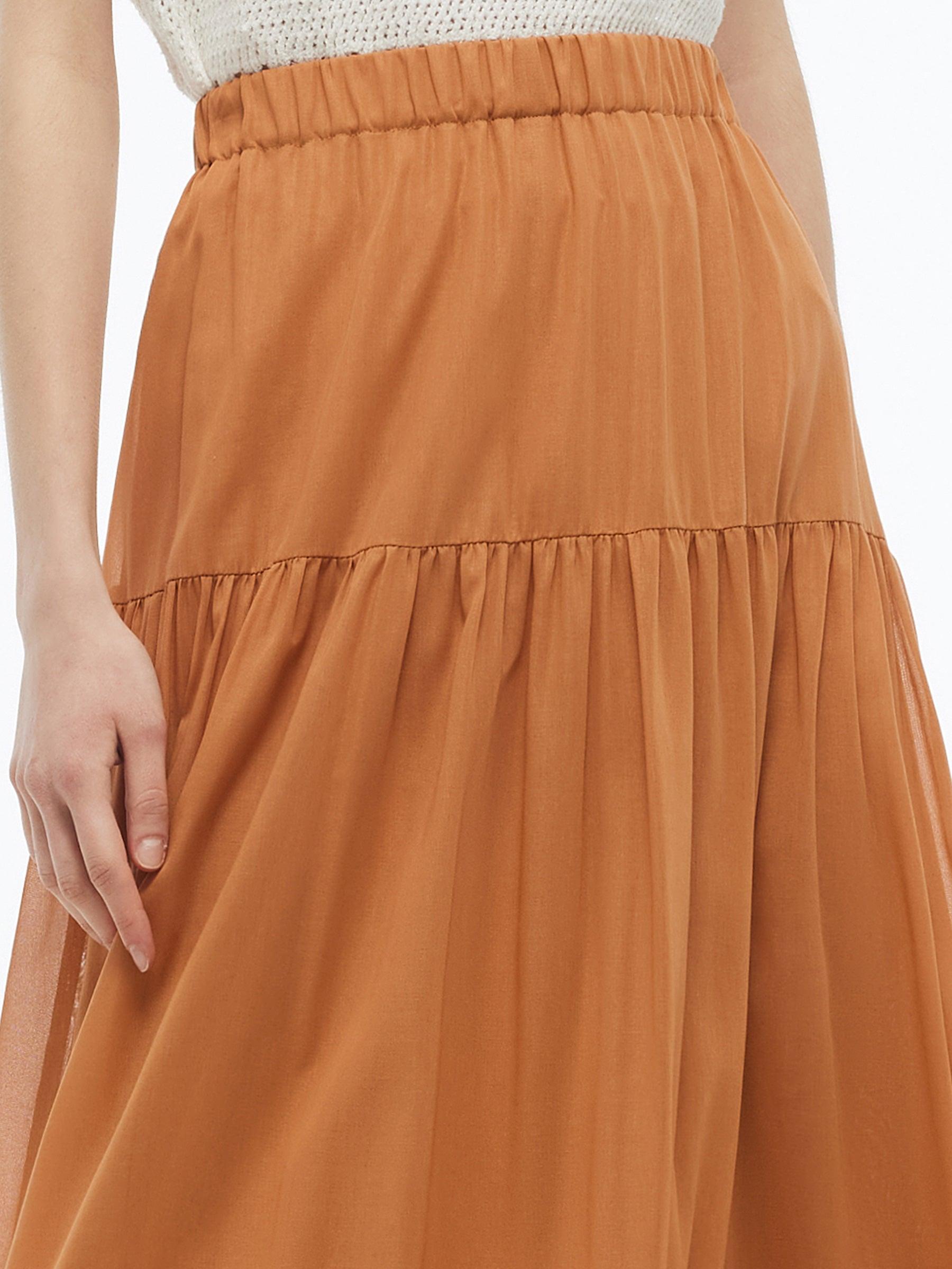100% Cotton Patchwork Lace Embroidered Women Skirt Product Image