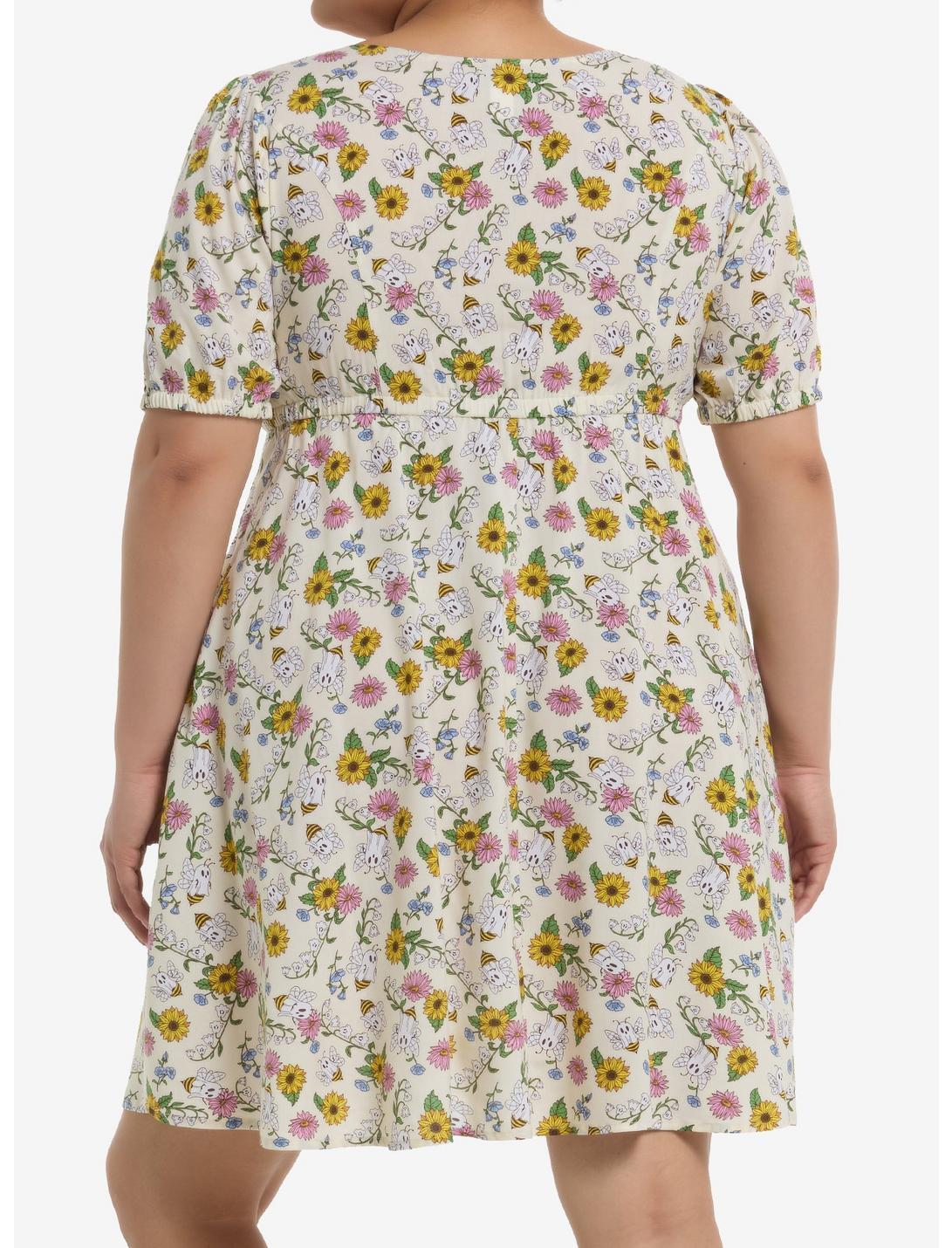 Thorn & Fable Ghost Bee & Flowers Babydoll Dress Plus Size Product Image