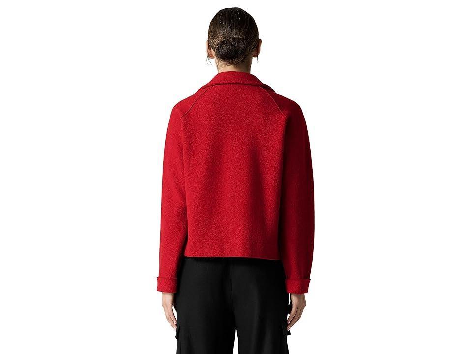 Eileen Fisher Petite Motorcycle Jacket With Zip Front (Scarlet) Women's Jacket Product Image