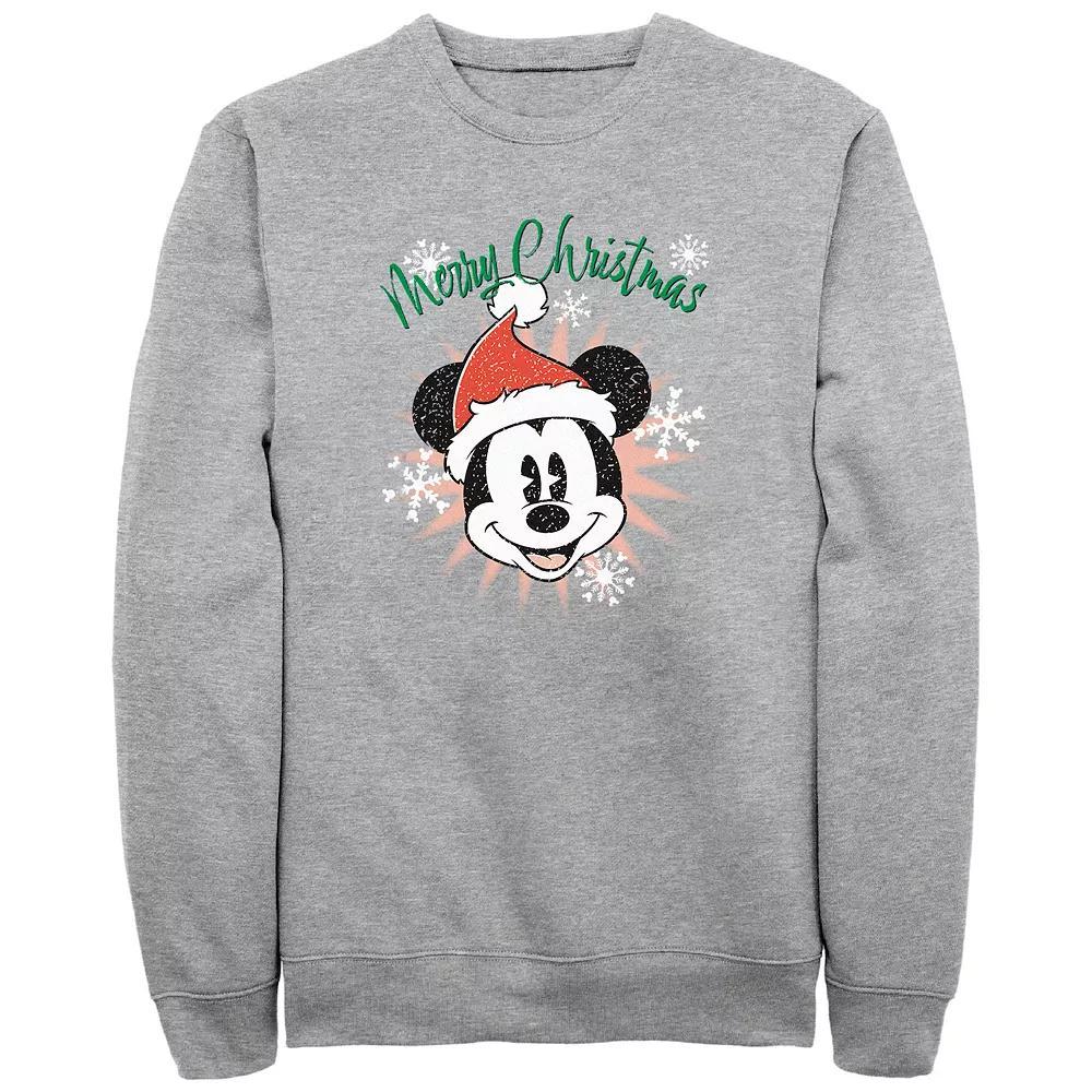 Disney's Mickey Mouse Men's Merry Christmas Fleece, Size: XL, Athletic Grey Product Image