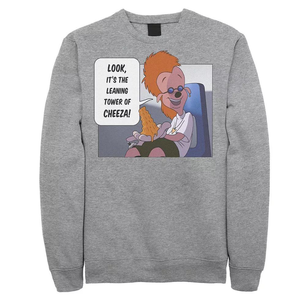 Disney's A Goofy Movie Men's Look It's The Leaning Tower Of Cheeza Sweatshirt, Size: XXL, Athletic Grey Product Image