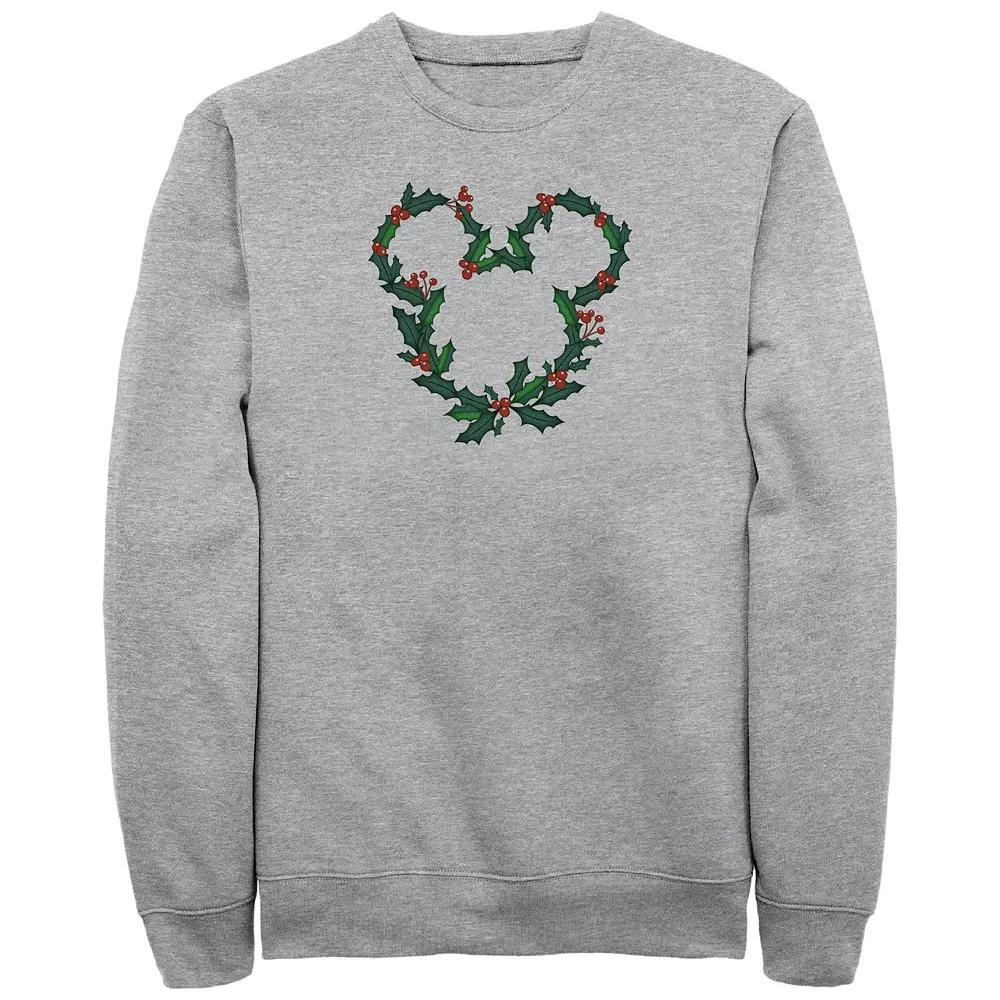 Disney's Mickey Mouse Christmas Wreath Design Big & Tall Graphic Fleece, Men's, Size: 4XL, Athletic Grey Product Image