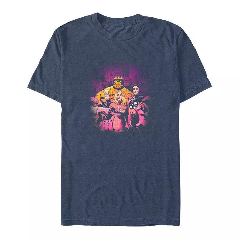 Big & Tall Marvel Fantastic Four Blame Games Graphic Tee, Men's, Size: XL Tall, Navy Grey Product Image