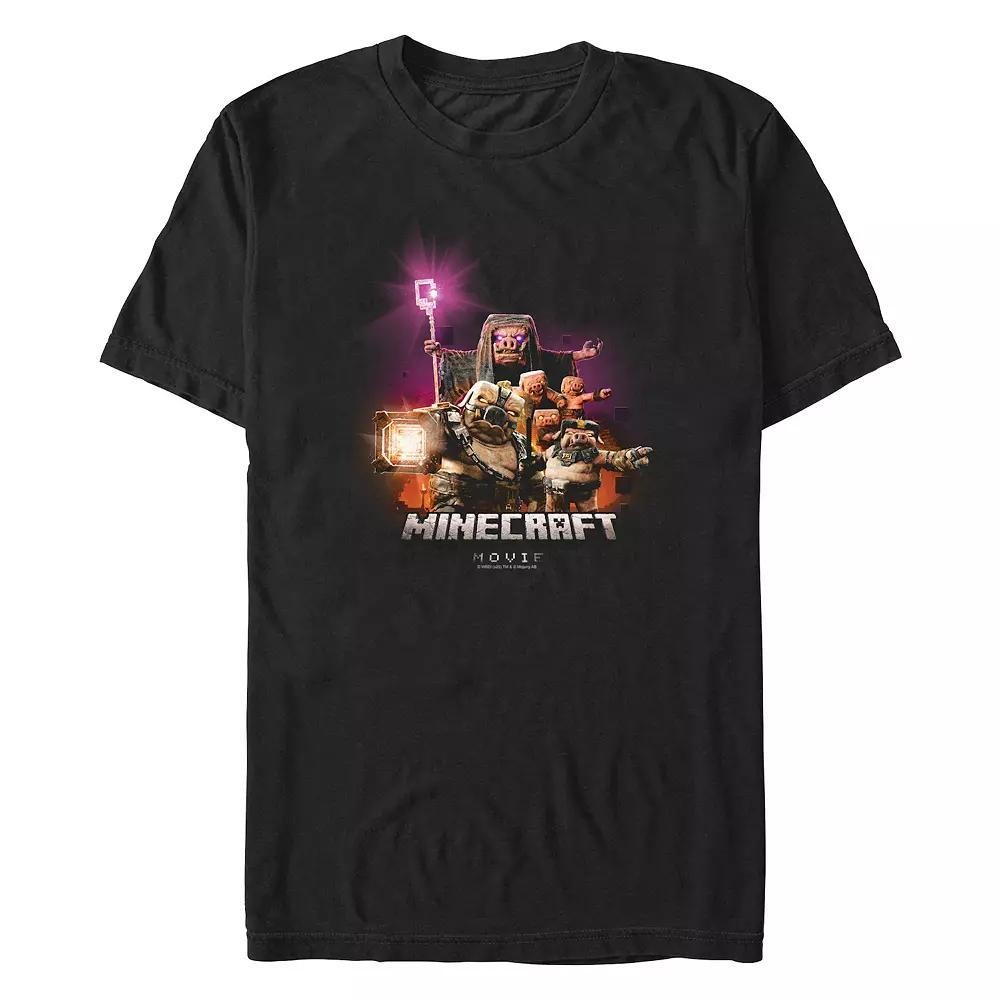 Men's Minecraft Movie Piglings Attack Graphic Tee, Size: Large, Black Product Image