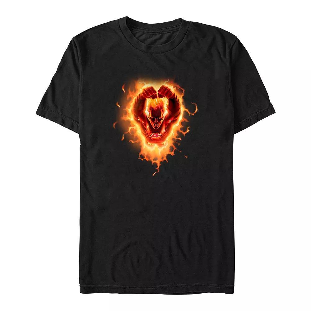 Big & Tall Marvel Fantastic Four Human Torch Poster Graphic Tee, Men's, Size: Large Tall, Black Product Image
