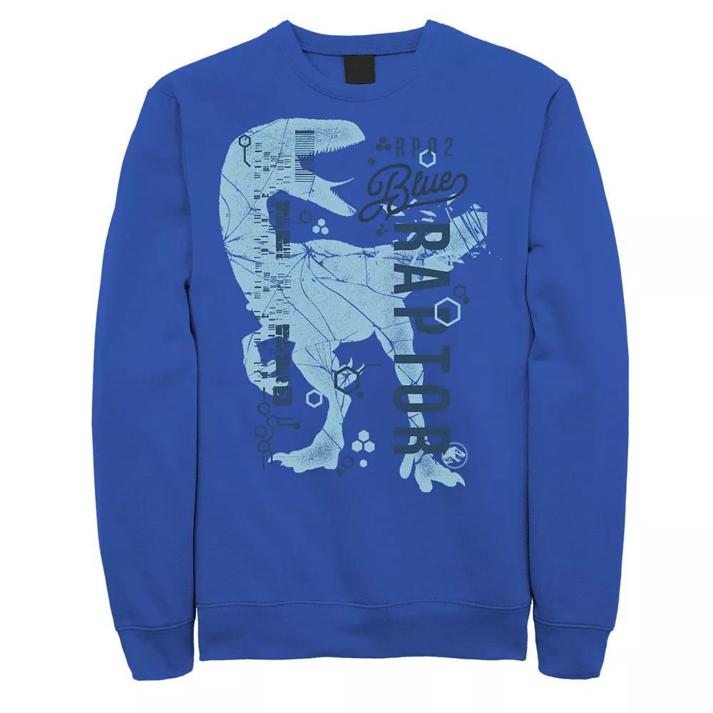 Men's Jurassic World Raptor DNA Code Sweatshirt, Size: XXL, Royal Product Image