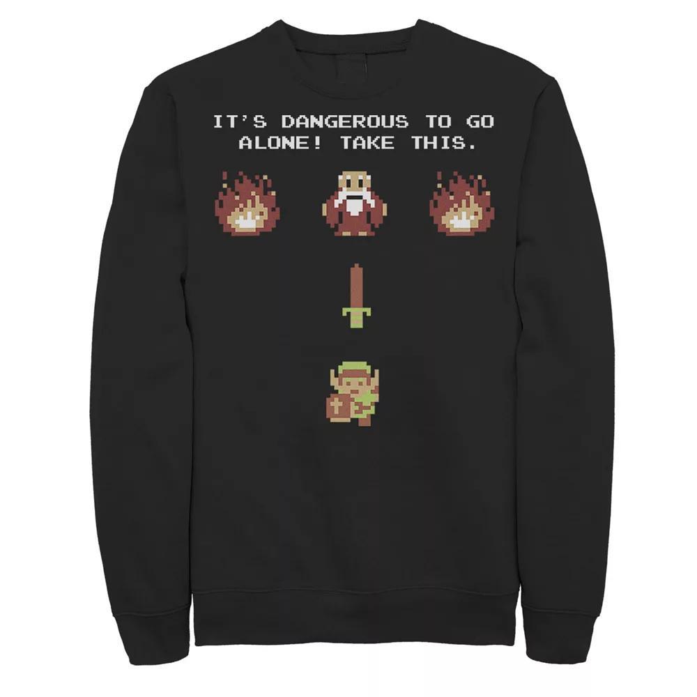 Men's Nintendo Zelda Classic NES Intro TAKE THIS! Sweatshirt, Size: XXL, Black Product Image