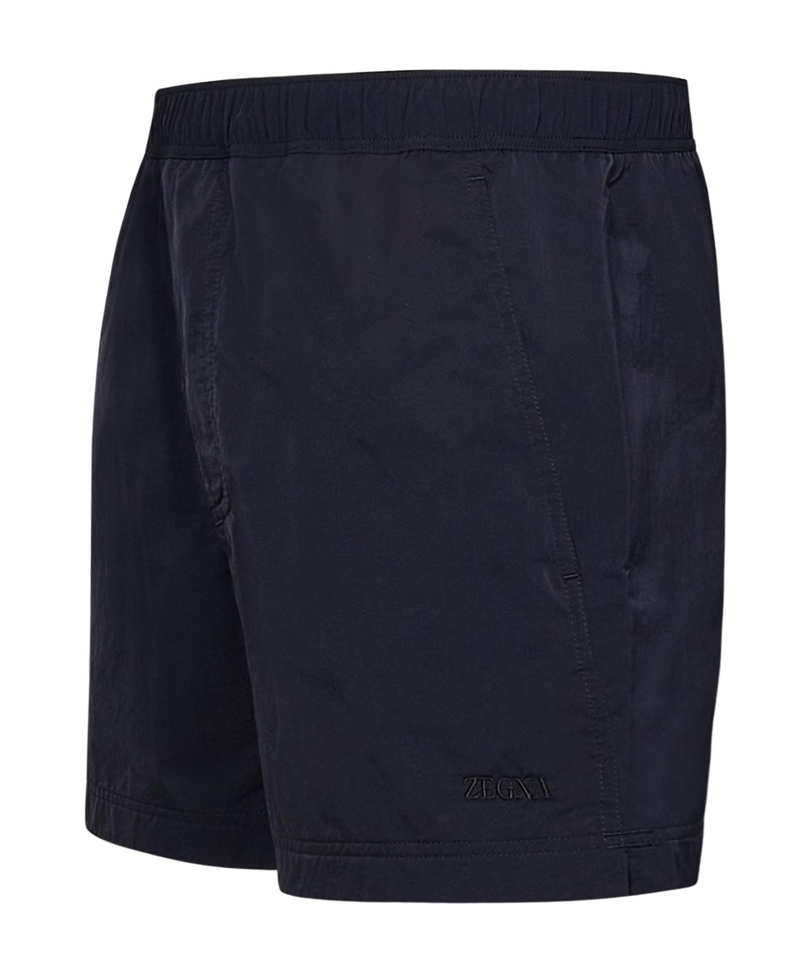 ZEGNA Embroidered-logo Swim Shorts In Black Product Image