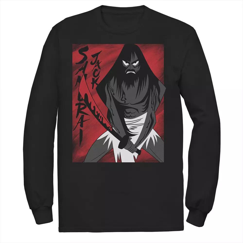 Men's Cartoon Network Samurai Jack Seeing Red Vengeance Is Near Long Sleeve Tee, Size: Large, Black Product Image