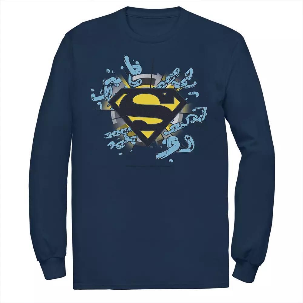 Men's DC Comics Superman Chain Link Logo Tee, Size: Medium, Black Product Image