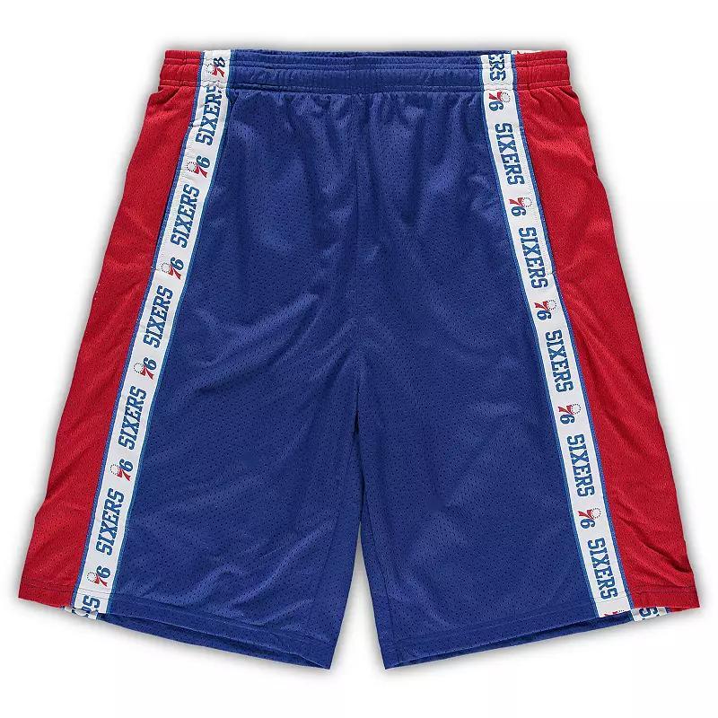 Men's Fanatics Branded Royal/Red Philadelphia 76ers Big & Tall Tape Mesh Shorts, Size: 2XB, 76r Blue Product Image