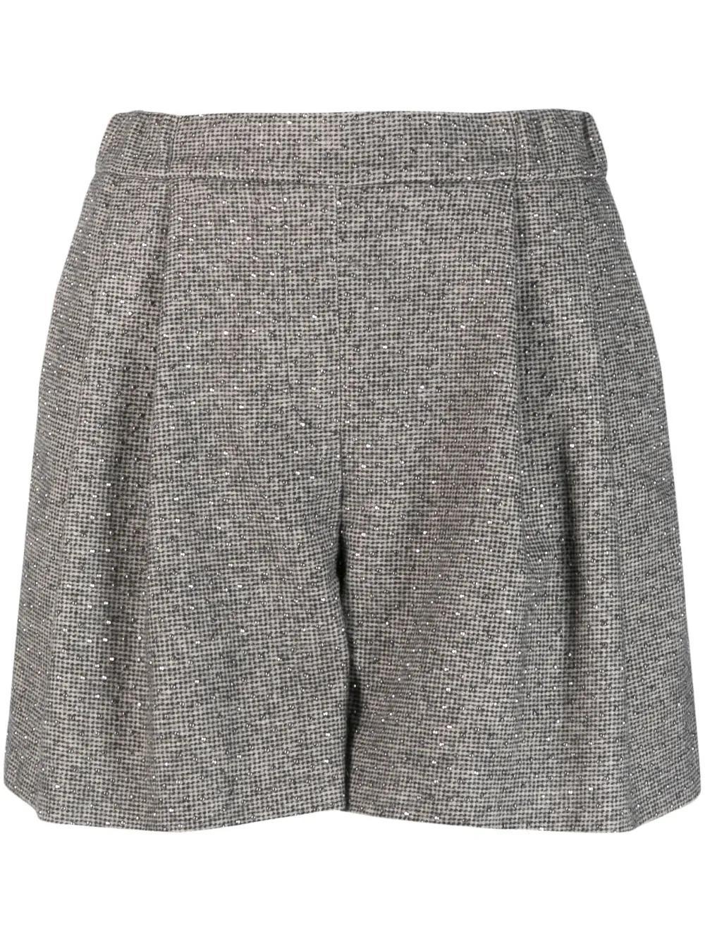FABIANA FILIPPI Pleated Wool-blend Shorts In Neutrals Product Image