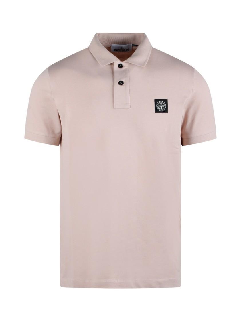 STONE ISLAND Dove Piqué Slim Fit Polo Shirt In Pink Product Image
