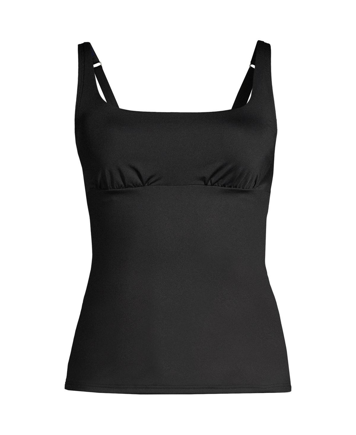 Petite Lands End UPF 50 Underwire Squareneck Tankini Top, Womens Product Image