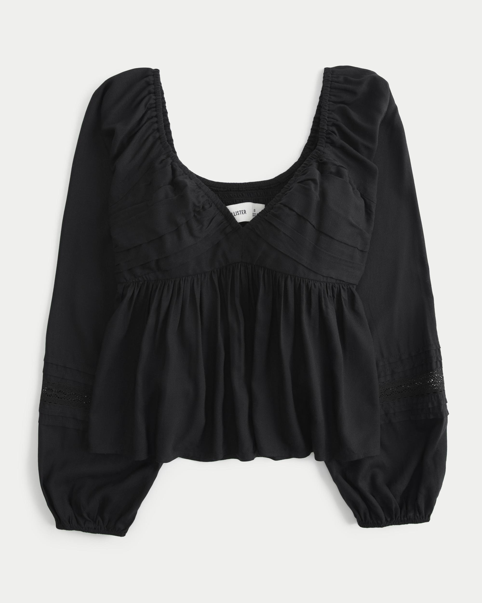 Easy Ruched Bust Babydoll Top Product Image