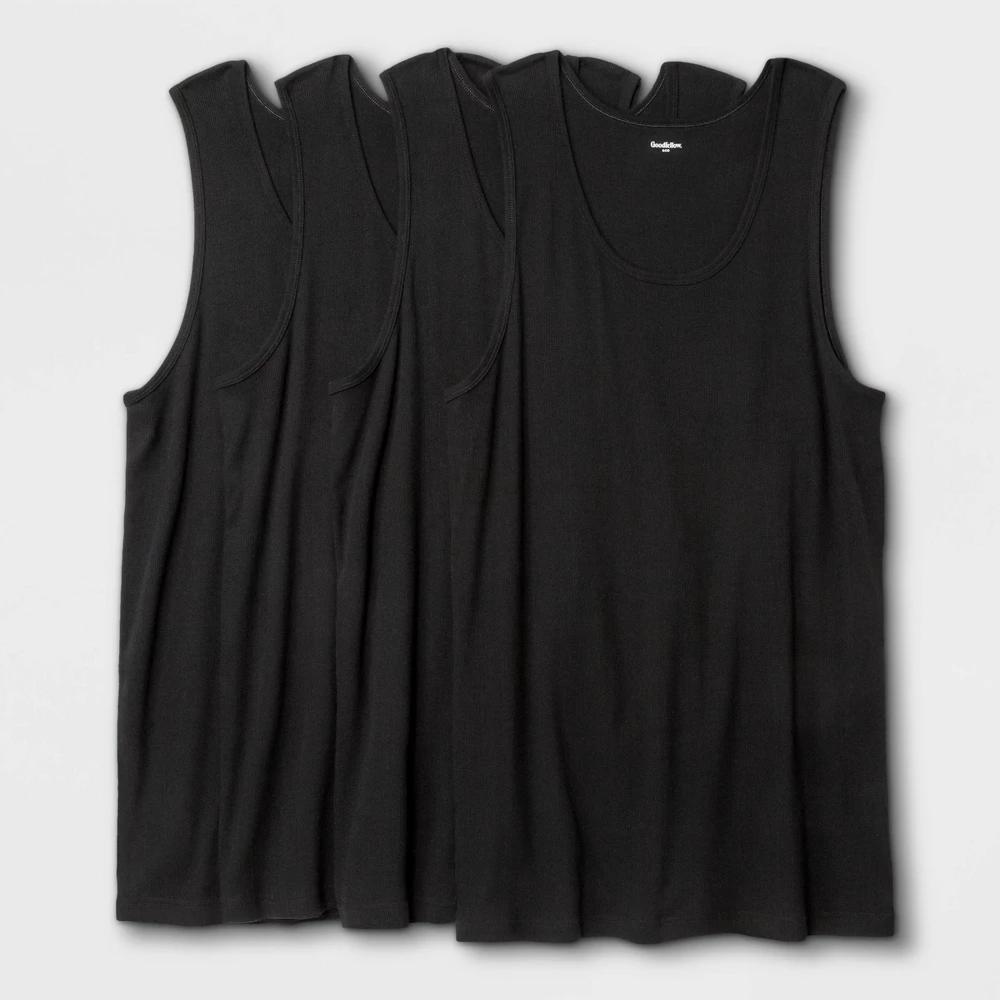 Men's Big & Tall 4pk Tank Top - Goodfellow & Co™ Black Product Image