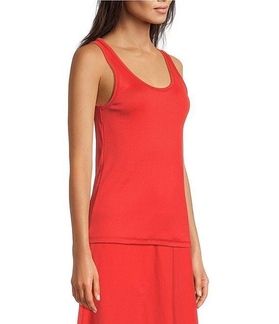 Eileen Fisher Stretch Rib Knit Scoop Neck Sleeveless Tank Product Image