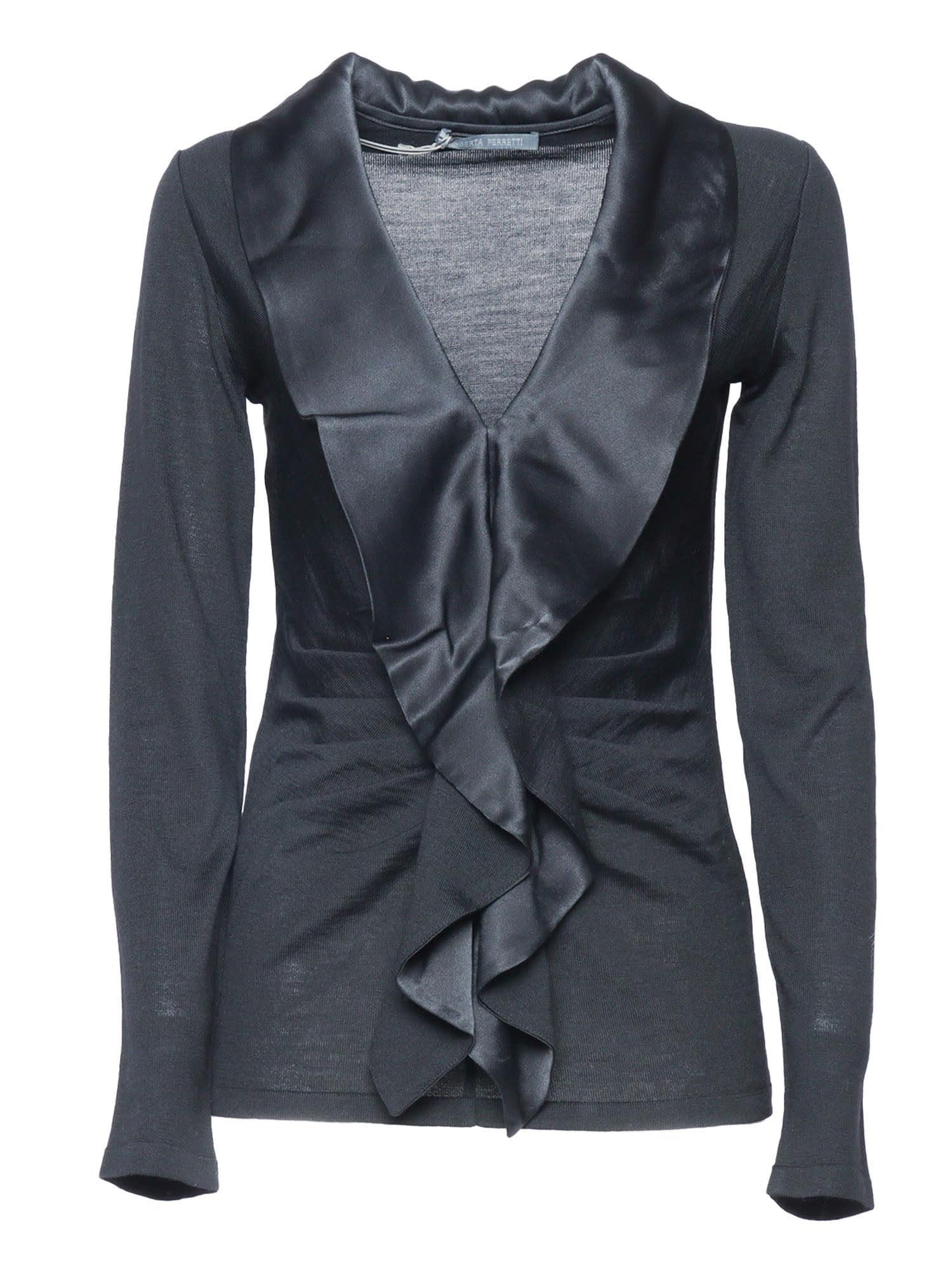 ALBERTA FERRETTI Maxi Rouches Sweater In Black Product Image