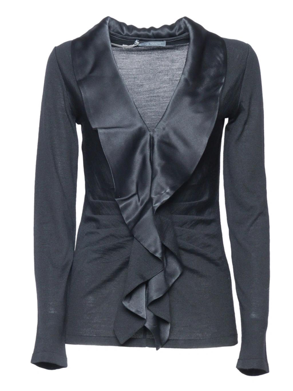ALBERTA FERRETTI Maxi Rouches Sweater In Black Product Image