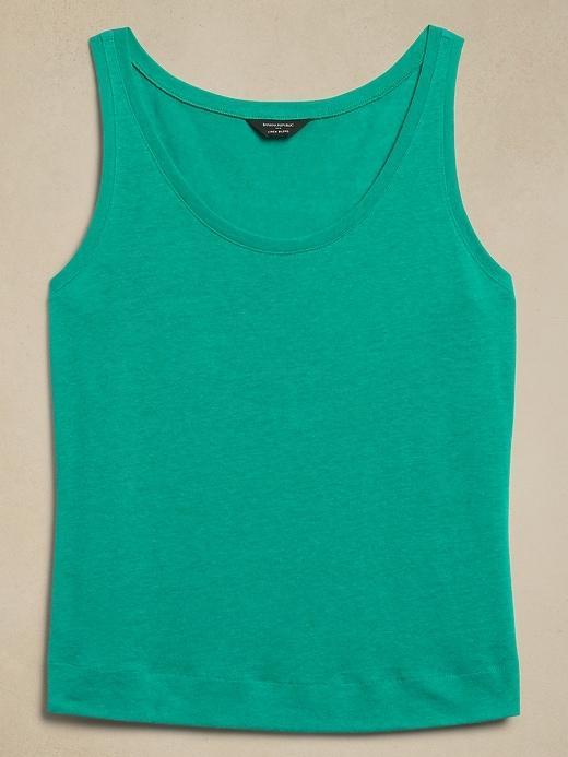 Linen-Blend Scoop-Neck Tank Product Image