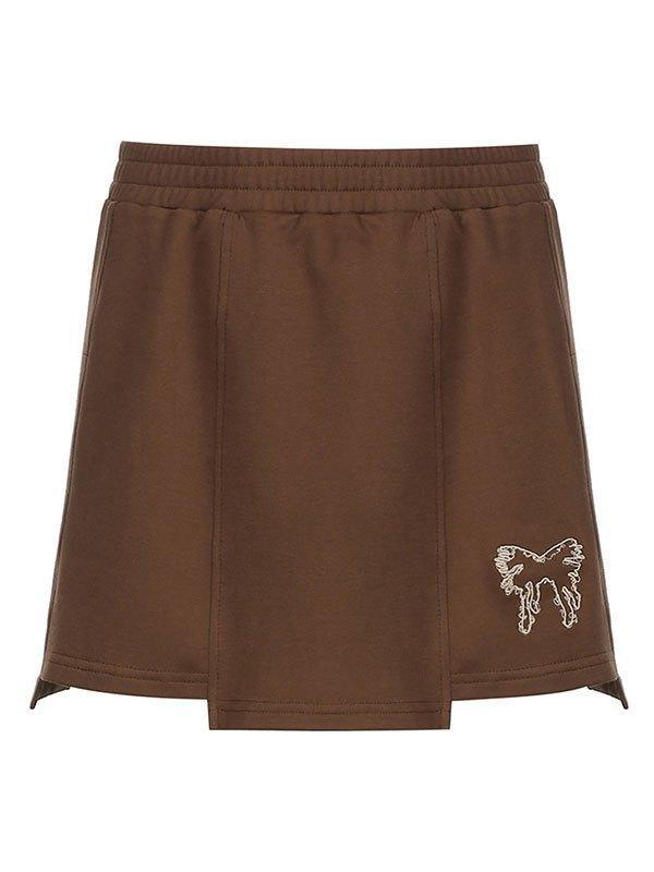 Irregular Butterfly Embroidery Mini Skirt Product Image