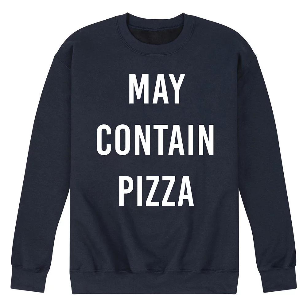 Mens May Contain Pizza Fleece Sweatshirt Grey Gray Product Image