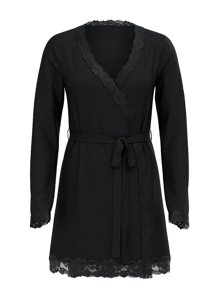Modal Soft Lace-Trim Wrap Robe Product Image