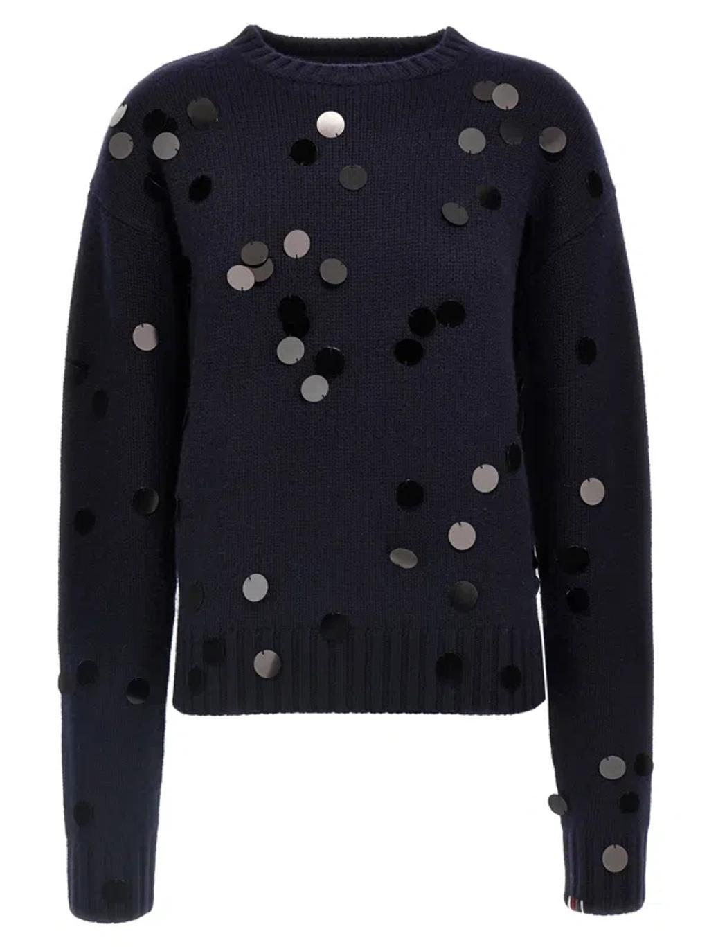 EXTREME CASHMERE Oldie Sequined Cashmere Knit Sweater In Blue Product Image