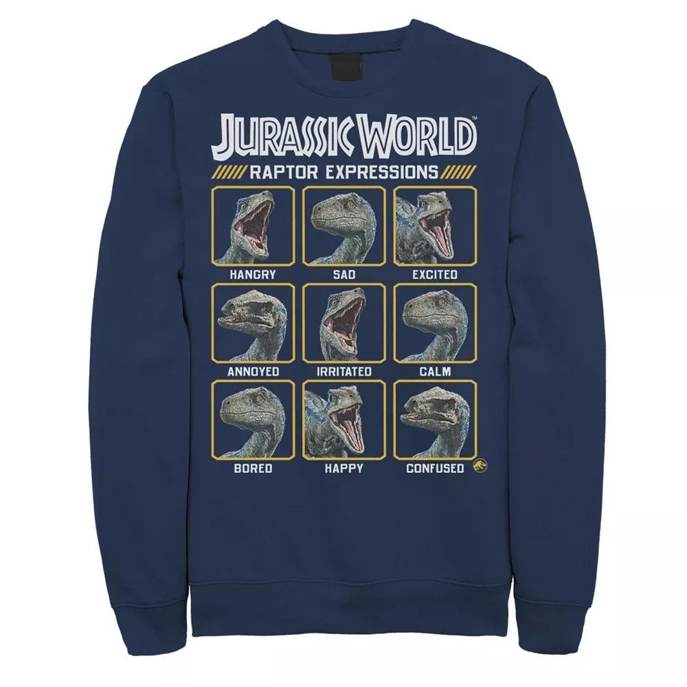 Men's Jurassic World Two Blue Raptor Expressions Sweashirt, Size: Medium Product Image
