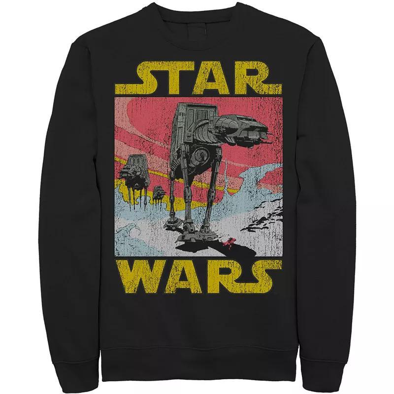 Men's Star Wars At-AT Retro Poster Sweatshirt, Size: Large, Grey Heather Product Image