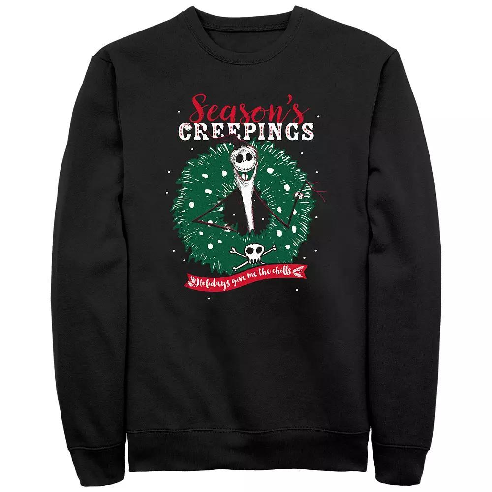 Disney's The Nightmare Before Christmas Big & Tall Season's Creepings Graphic Fleece Pullover, Men's, Size: XL Tall, Black Product Image
