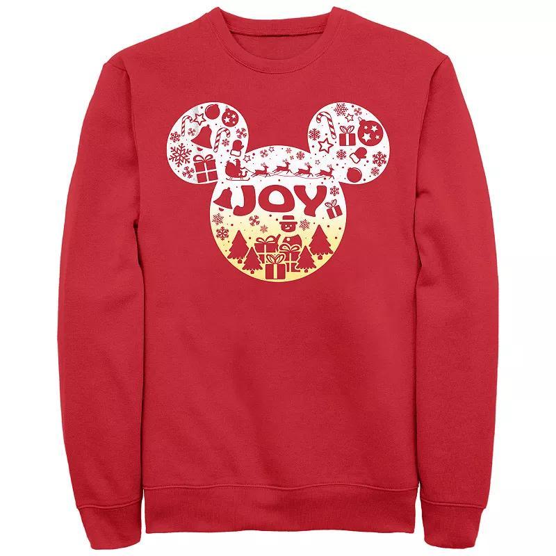Disney's Mickey Mouse Men's Joy Icons Filled Head Fleece, Size: Small, Red Product Image