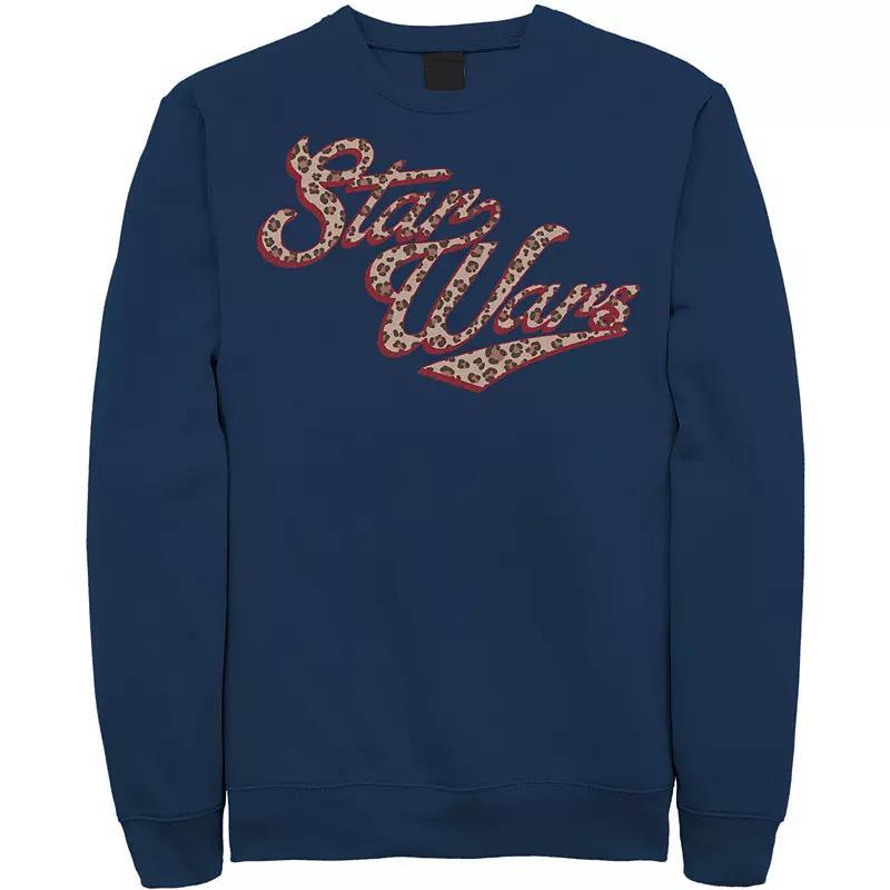 Men's Star Wars Cursive Cheetah Fill Logo Sweatshirt, Size: 3XL, Athletic Grey Product Image