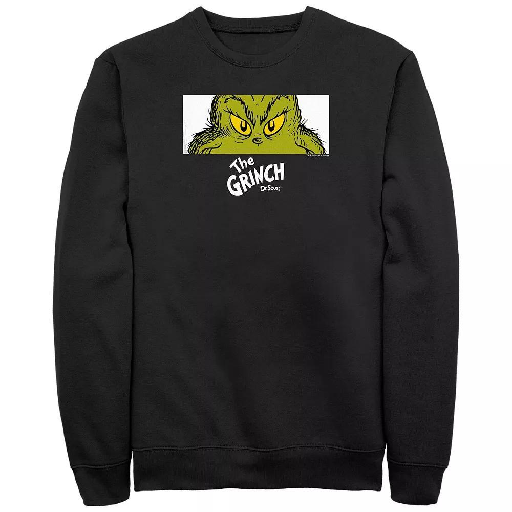 Big & Tall Dr. Seuss Grinch Naughty Eyes Graphic Fleece, Men's, Size: 4XL Tall, Black Product Image