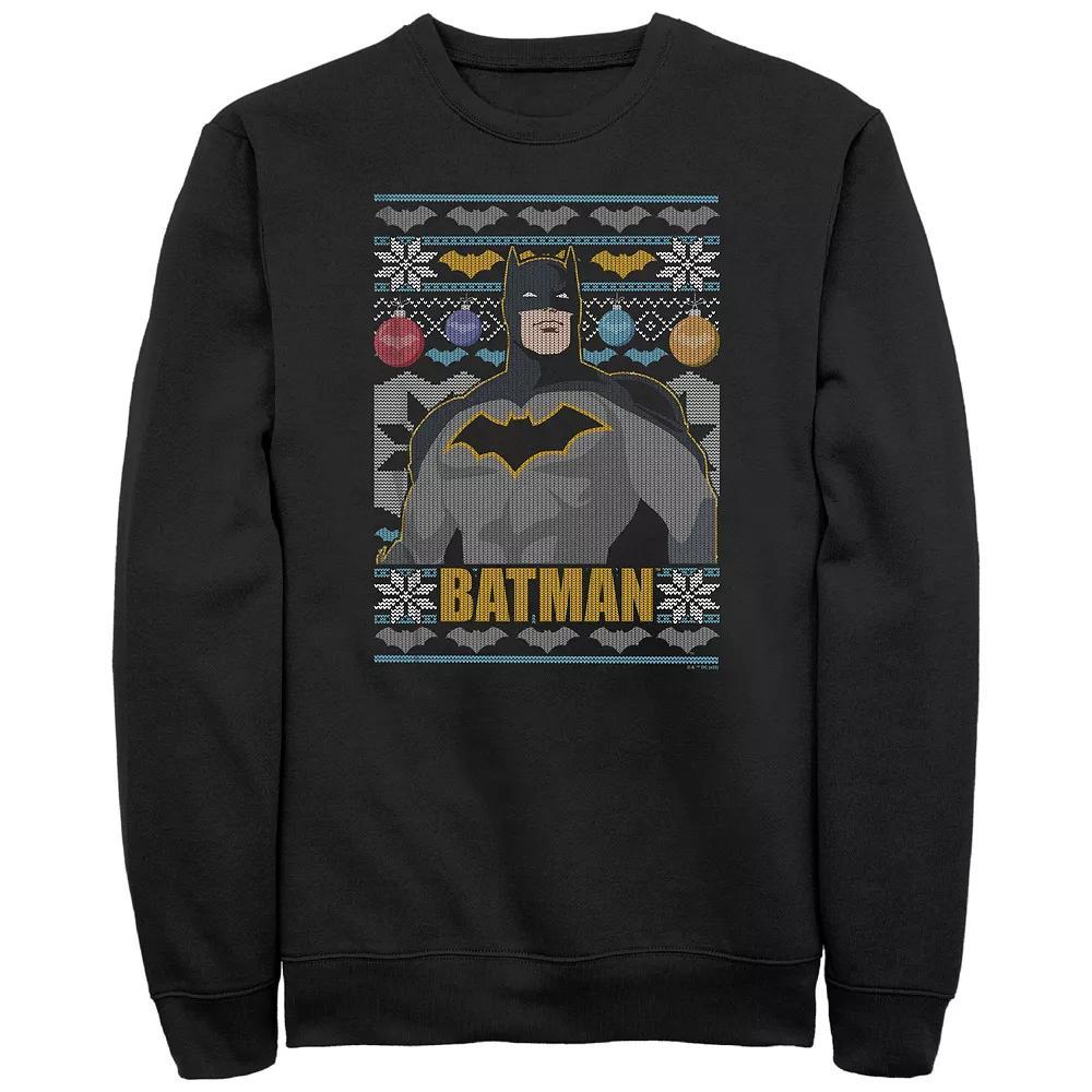 Big & Tall Batman Christmas Sweater Graphic Tee, Men's, Size: 5XL, Black Product Image